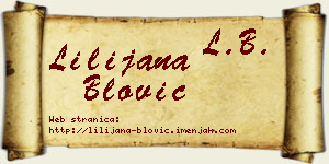 Lilijana Blović vizit kartica